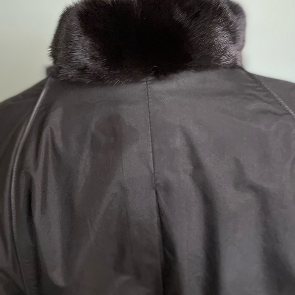 Reversible Genuine Black Mink Bomber Jacket - Picture 9 of 13